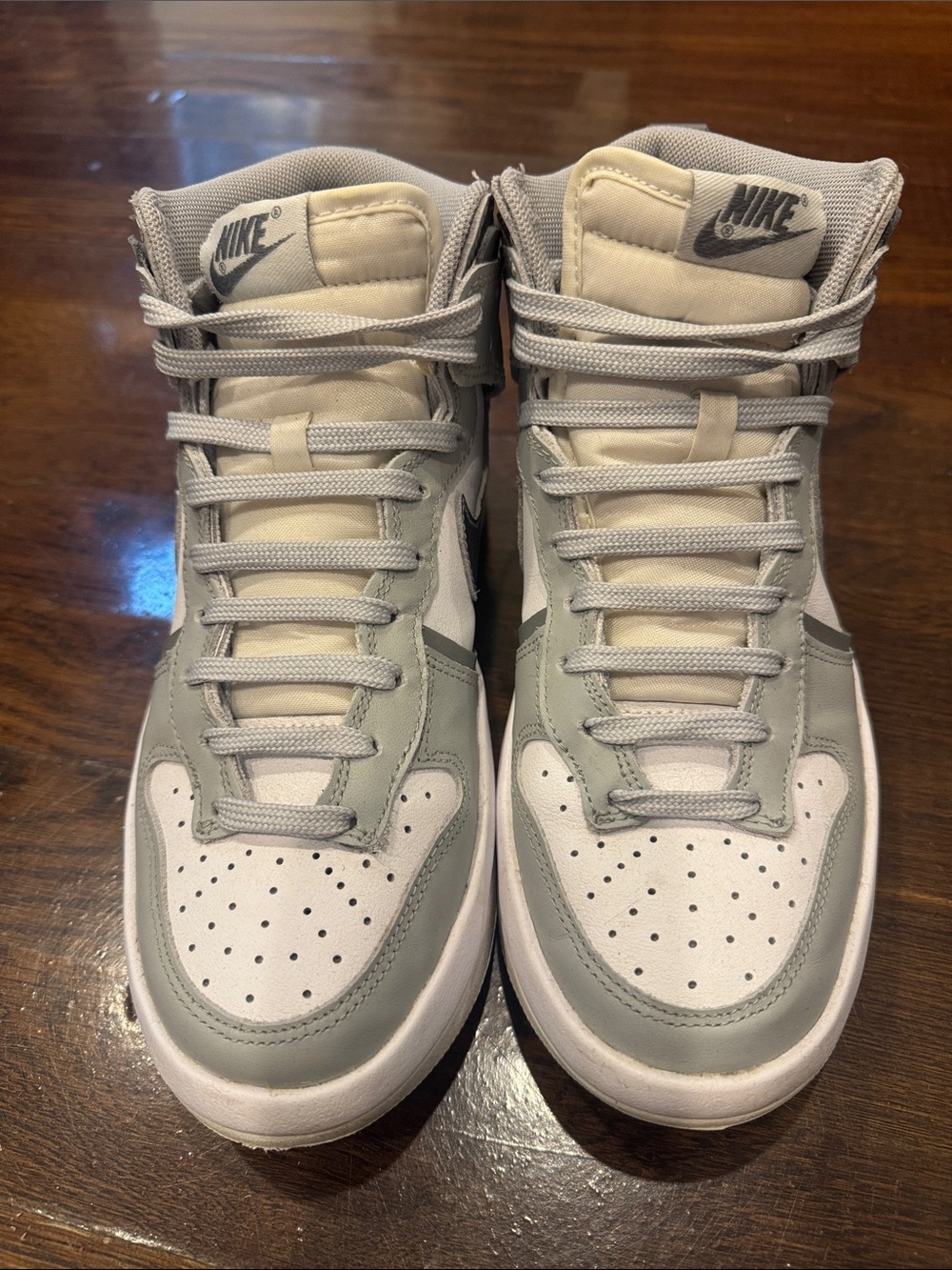 Nike Women’s High-Top Sneakers in Gray and White